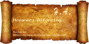 Hovanecz Alfonzina névjegykártya